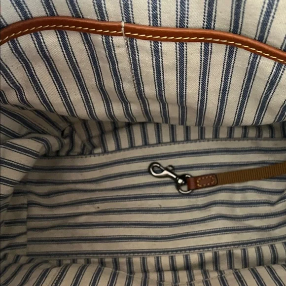 Dooney & Bourke Aqua and Brown Tote - Picture 6 of 8